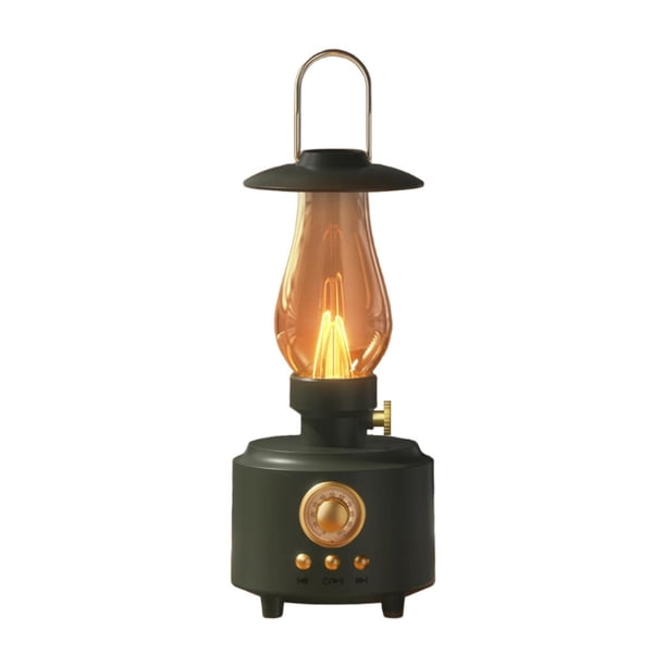 Lámpara de mesa retro con altavoz, lámpara de escritorio, luz de noche, lámpara de noche para el hogar y la playa. Verde