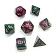 thumbnail image 2 of Chessex Polyhedral 7-Die Gemini Dice Set - Green & Purple with Gold CHX-26434, 2 of 3