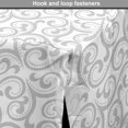 thumbnail image 4 of Damask Grey Dog Crate Cover, Simple Pattern with Curls and Dots in Neutral Design Print, Easy to Use Pet Kennel Cover for Medium Large Dogs, 35" x 23" x 27", Pale Grey and White, by Ambesonne, 4 of 6