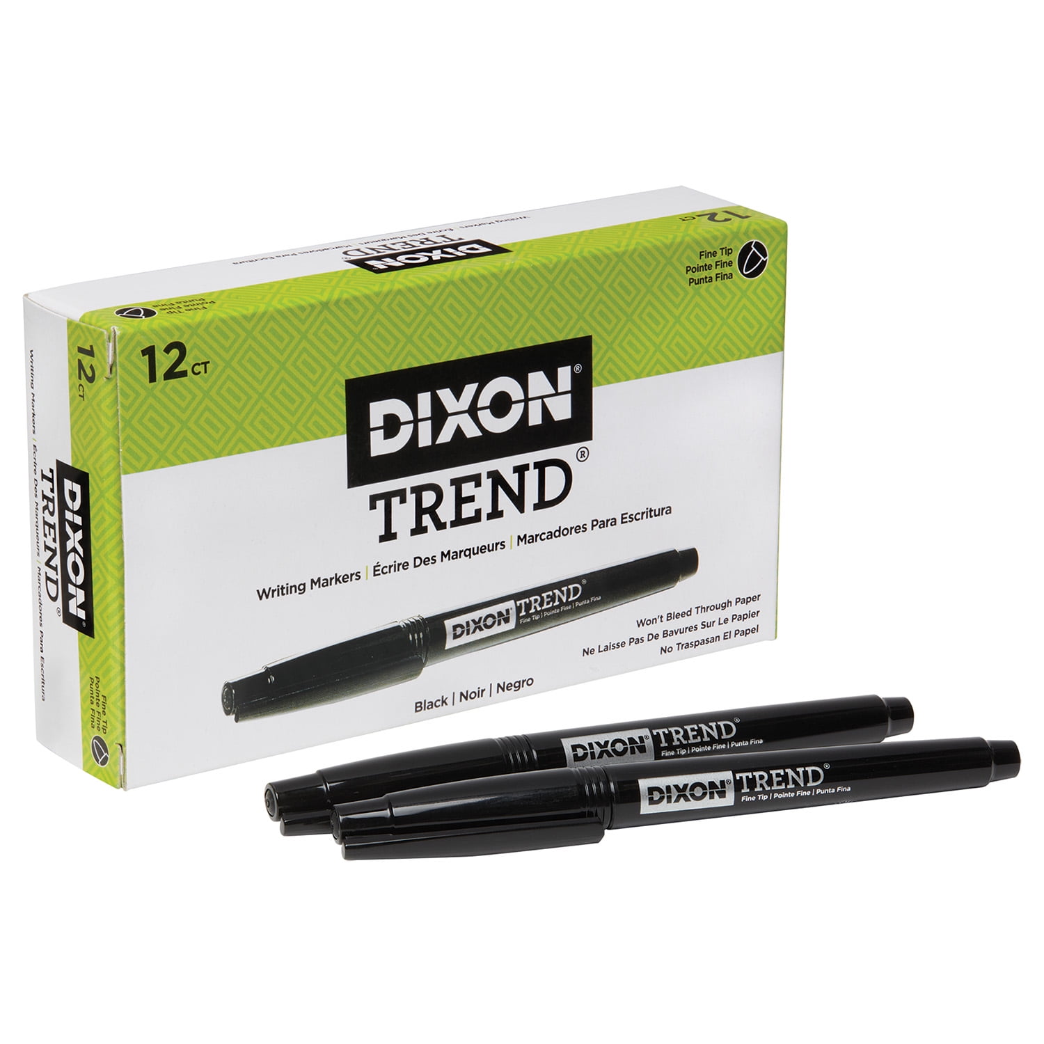 Dixon Trend Porous Point Pens, 12 Count, Black
