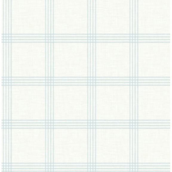Chesapeake Twain Light Blue Plaid Unpasted Non Woven Wallpaper, 20.5-in by 33-ft, 56.4 sq. ft.