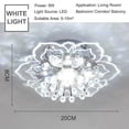 thumbnail image 2 of 7.9'' Acrylic Crystal Ceiling Light 8-12W Modern Flower Ceiling Lamp Fixture for Living Room Kitchen Bedroom White, 2 of 6