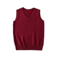 thumbnail image 4 of WMTBSRSW Kids V Neck Vest School Uniform Sleevelss Sweater Solid Color Ribbed Knit Waistcoat Preppy Clothes for Boys Girls 5-17 Years, 4 of 6