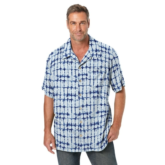 Men's Big & Tall Tropical Rayon Short-Sleeve Shirt