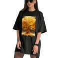 thumbnail image 3 of Plus Size Shirt for Women Black Tops for Women Short Sleeves Shirt for Women Golden Tree (2) T Shirt Crewneck Shirt for Women 4XL, 3 of 5