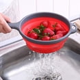 thumbnail image 3 of Silicone Colander Collapsible Food Strainer Basket with Handle Drain Water Collapsible Steamer BPA Free Plastic for Draining Fruit Vegetable Pasta Foldable Silicone Filter Basket, 3 of 6