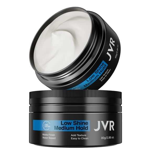 JVR Hair Clay for Men and Women, Medium Hold Matte Finish Hair Clay,Natural and Easy To Wash Out, For All Hairstyles Cream 2.86oz