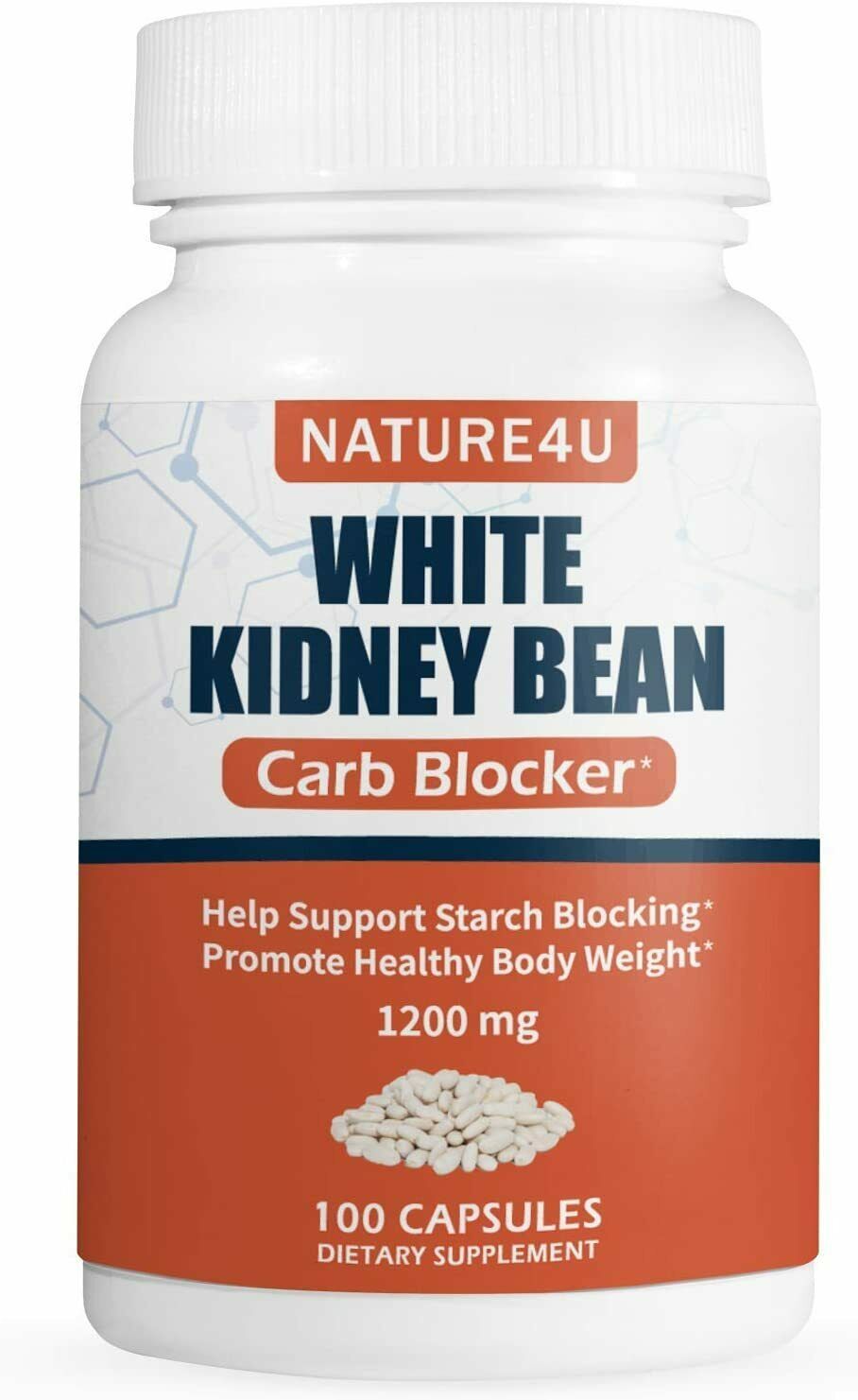 Nature4U White Kidney Bean Supplement Pills Pure Extract Starch Carb