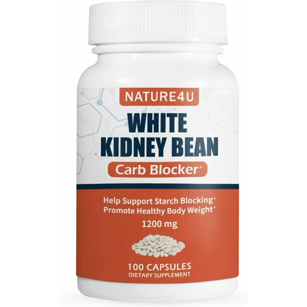 Nature4U White Kidney Bean Supplement Pills Pure Extract Starch Carb