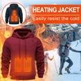 thumbnail image 5 of Winter Heated Hoodie, Heatable Clothing, Cold Resistants and Warm Clothing, Quicks Heating, Convenient to Use, Convenient for Keeping Warm in Winter(Red XL), 5 of 6