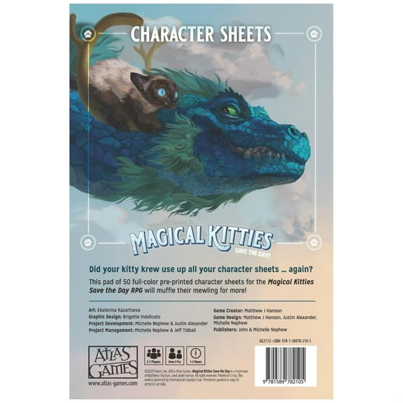 Atlas Games Kitty Character Sheets New