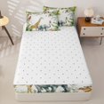 thumbnail image 4 of Erosebridal Watercolor Jungle Animal Zipper Twin Comforter Sets with Fitted Sheet and 2 Pillowcases,Giraffe Elephant Parrot Tropical Zipper Bedding Set For Girls,Reversible,4-Piece, 4 of 7
