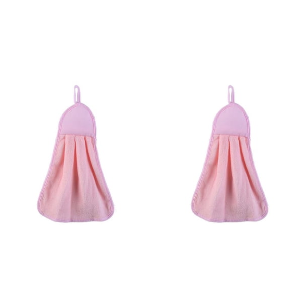 Naiovety Toalla de baño de felpa para bebé, toalla de mano para guardería, toalla de baño colgante para cocina y baño, 1 ud. Rosado 2piezas Naiovety CBP009061