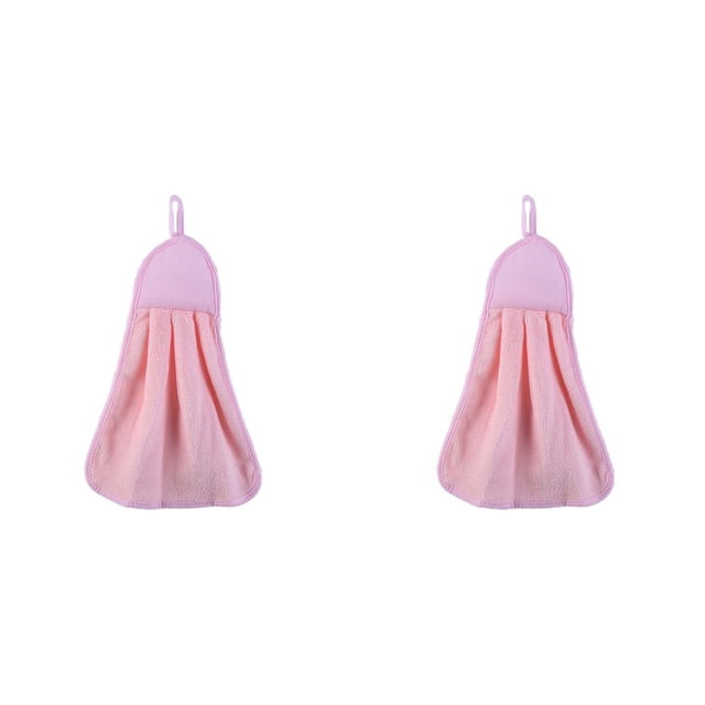 Injueey Toalla de baño de felpa para bebé, toalla de mano para guardería, toalla de baño colgante para cocina y baño, 1 ud. Rosado 2piezas Injueey CBP009061