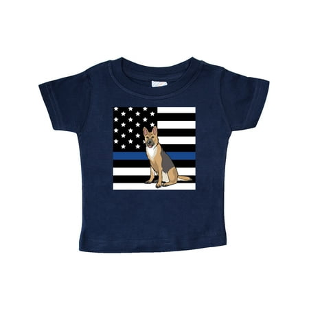 

Inktastic Police K 9 Blue Line Flag Gift Baby Boy or Baby Girl T-Shirt