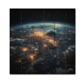 thumbnail image 3 of Designart "Earth Lights from the Cosmos II" Space Planet Print on Natural Pine Wood, 3 of 5