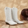 thumbnail image 3 of Women's Wide Calf Cowboy Boots Mid Calf Western Cowgirl Boots Pull On Comfortable Riding Boots, 3 of 7