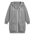 thumbnail image 4 of Virmaxy Women's Plus Size Full Zip Long Hoodie Sweatshirt Long Sleeve Oversized Casual Jacket with Side Pockets for Fall Winter Daily Wear L-XXXXXL, 4 of 7