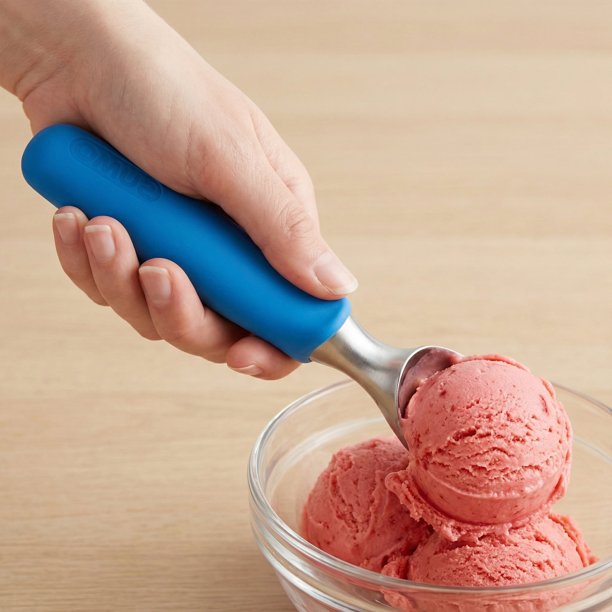 Unique Bargains Stainless Steel Ice Cream Scoop for Easy Use and Clean Blue 8.9in