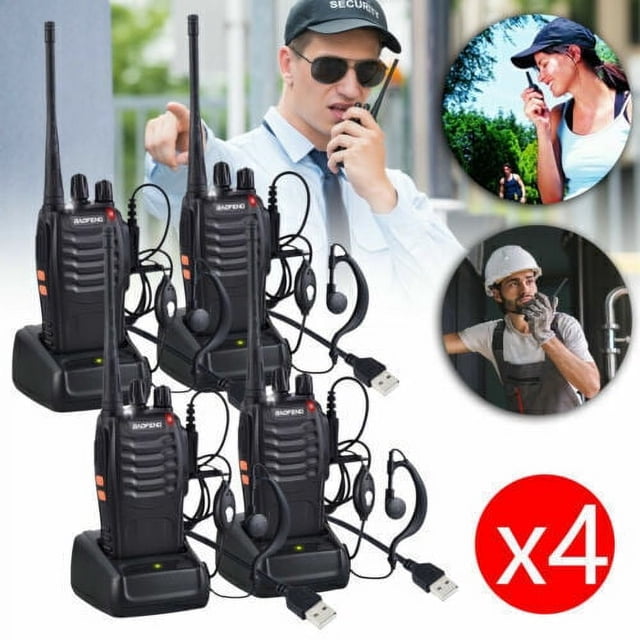 Walkie Talkie Baofeng BF-888S de 400-470 MHz, radio bidireccional de largo alcance y lote de auriculares