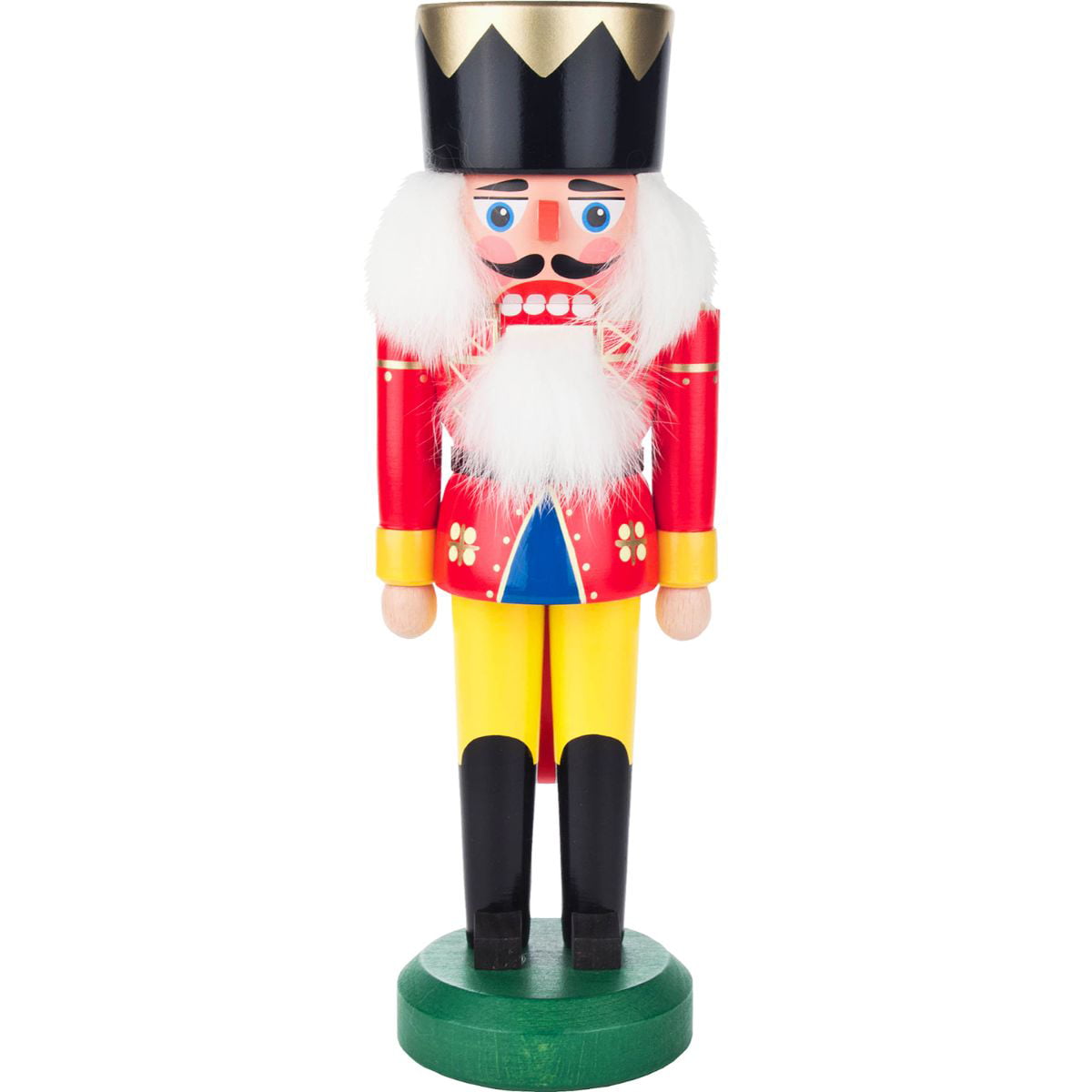 Red and Yellow King German Wood Miniature Christmas Nutcracker Decoration 5 Inch 