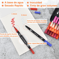 thumbnail image 2 of 144 Colores Plumones Doble Punta Pencil Marcadores A Base De Agua Malubero Multicolor, 2 of 5
