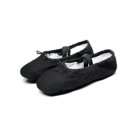 

Rotosw Unisex Dance Shoe Practice Split Sole Ballet Slippers Comfort Canvas Slipper Flats Dancing Breathable Black 8C