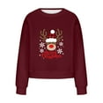 thumbnail image 4 of EGNMCR Chandail en Molleton de Noël pour Femmes, Mode Décontractée, Imprimé, Col Rond, Manches Longues, Ample, Sans Capuche, 4 of 6