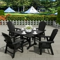 thumbnail image 2 of WestinTrends Malibu 5 Piece Adirondack Outdoor Dining Set, All Weather Poly Lumber Patio Table and Chairs Furniture Set, 43" Trestle Square Dining Table and 4 Adirondack Dining Chair, Black, 2 of 8