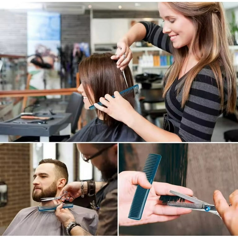 Professional Razor Edge Hair Cutting Thinning Shears Set - Barber Blending Shears & Stainless Steel Texturizing Scissors for Women, Men, Kids & Dogs TIKA