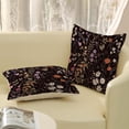 thumbnail image 4 of Spring Floral Pillow Covers 18x18 Pack of 2 Black Botanical Wildflower Herbs Throw Pillow Covers Outdoor,Summer Flower Plant Decorative Pillowcase Farmhouse Linen Cushion Case for Sofa Couch, 4 of 7