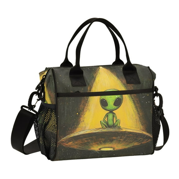 Green Alien Cooler Bag Lunch Bag Soft Cooler Cooling Tote Insulated Lunch Box for Adult Men Women