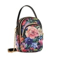 thumbnail image 7 of FORMRS Crossbody Bag for Women Quilted Travel Shoulder Cell Phone Purse with Chain Strap Handbag, Vibrant Pink Floral Pattern, 7 of 7