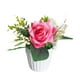 thumbnail image 2 of Rosas artificiales en maceta, plantas falsas con maceta, realistas, modernas, de seda. Rosa roja, 2 of 9