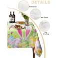 thumbnail image 5 of Easter Rectangle Tablecloth, Spring Bunny Colorful Rabbit Eggs Butterfly Blue Green Waterproof & StainResistant Tablecloth, Washable Oil-proof Table Cover for Dining/Party/Wedding/Buffet 60x84 In, 5 of 9