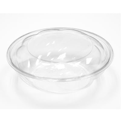 64 oz Clear Swirl Salad Bowl with Dome Lid 100 Sets