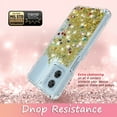thumbnail image 4 of Rosebono Compatible With Motorola Moto G54 5G Case, 3in1 Hybird Colorful Gradient Quicksand Glitter Liquid Floating with Frame Bumper Protective Armor Case (Gold), 4 of 4