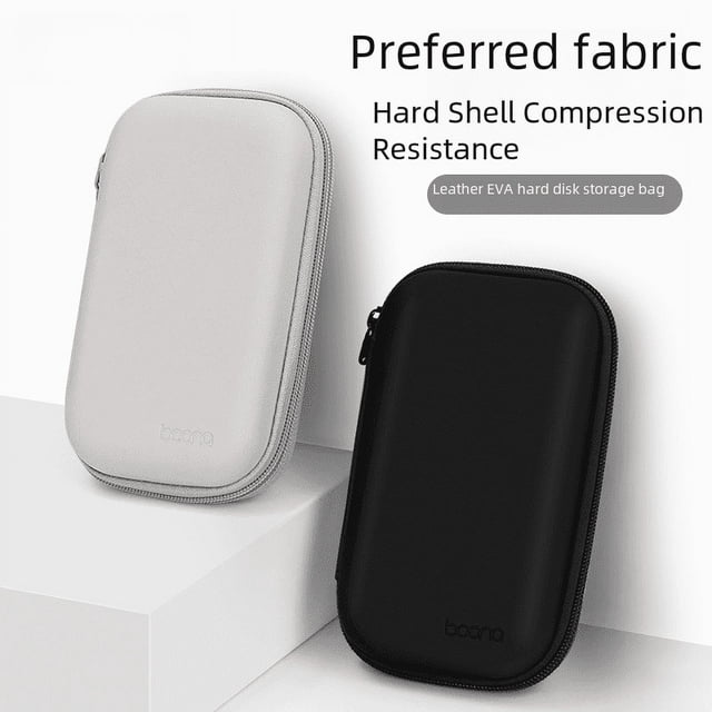 Bolsa de almacenamiento digital para disco duro portátil de cuero PU adecuada para compresión de 2,5 pulgadas y resistencia a golpes