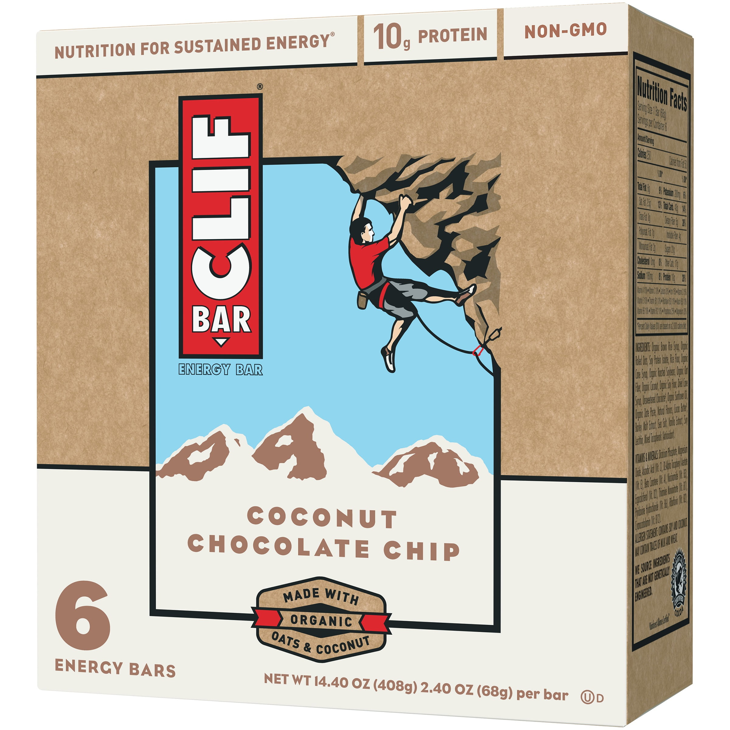 CLIF Bar Coconut Chocolate Chip Energy Bars, 2.4 oz, 6 count by Clif Bar & Company