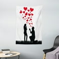 thumbnail image 1 of Engagement Party Decorations Tapestry, Wedding Proposal of Romantic Couple with Hearts Image, Wall Hanging for Bedroom Living Room Dorm Decor, 40W X 60L Inches, Black White and Red, by Ambesonne, 1 of 2