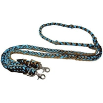 Horse Western 8' Long Nylon Braided Knotted Barrel Roping Reins Tack 607513