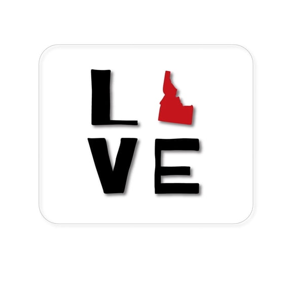 DistinctInk Mouse Pad - 1/4" Foam Rubber - Idaho - Love Black & Red