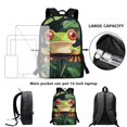 thumbnail image 4 of Jeiento Tree Frog Backpack for School Boys Elementary School Bag and Lunch Bag Set Pencil Case 3 In 1 Bookbag Preschool Middle School Back Packs Kids Child Girls Satchel Daypack, 4 of 7