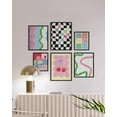 thumbnail image 6 of HAUS AND HUES Framed Danish Pastel Room Decor Aesthetic - Set of 6 Colorful Wall Art, Danish Pastel Wall Art, Trendy Pastel Room Decor for Teens, Framed Art Floral, Pink Abstract (Framed Black), 6 of 6