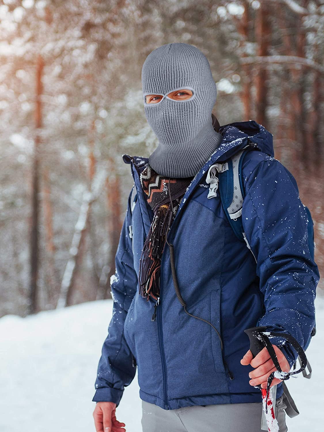 GRNSHTS 2-Hole Knitted Full Face Cover Ski Neck Gaiter