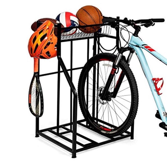 BirdRock Home Compact Bicycle Stand Rack with Storage, 2 Bicycle