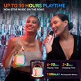 thumbnail image 7 of Meottam Mini Karaoke Machine for Kids Teen Adults, Portable Bluetooth Speaker with 2 Wireless Microphones and LED Lights Toys Ideas Gifts for Christmas Birthday Party for Age 4+ (Pink), 7 of 7