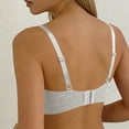 thumbnail image 4 of VONCOS Seamless Ribbed Push-Up Plunge Bra for Women - Wireless Comfort T-Shirt Bra with Adjustable Straps, White, 1-Pack,Size L, 4 of 5