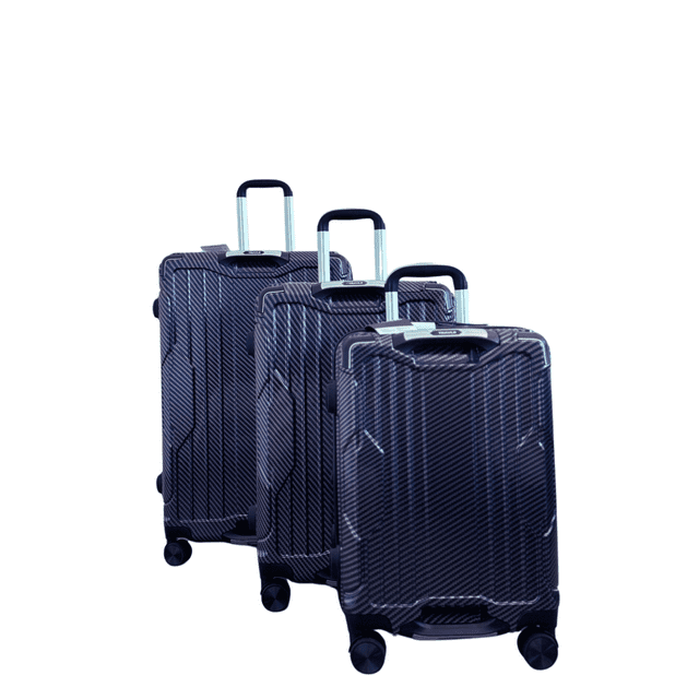 TRAVLR Imprimé Texturé Ensemble de Valises Rigides 3 Pcs (20 Pouces25 Pouces29 Pouces) Extensible, Anti-Rayures, Huit Roues Silencieuses Roues et Serrure TSA - Bleu