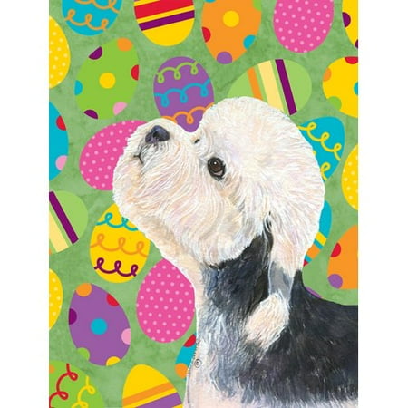 Caroline's Treasures Dandie Dinmont Terrier Easter Eggtravaganza 2-Sided Garden Flag